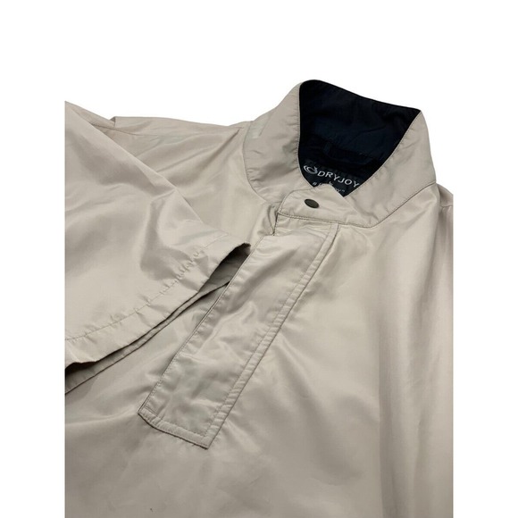DryJoys by FootJoy Mens SS 1/2‎ Zip/Snap Pullover Golf Rain Jacket Beige L